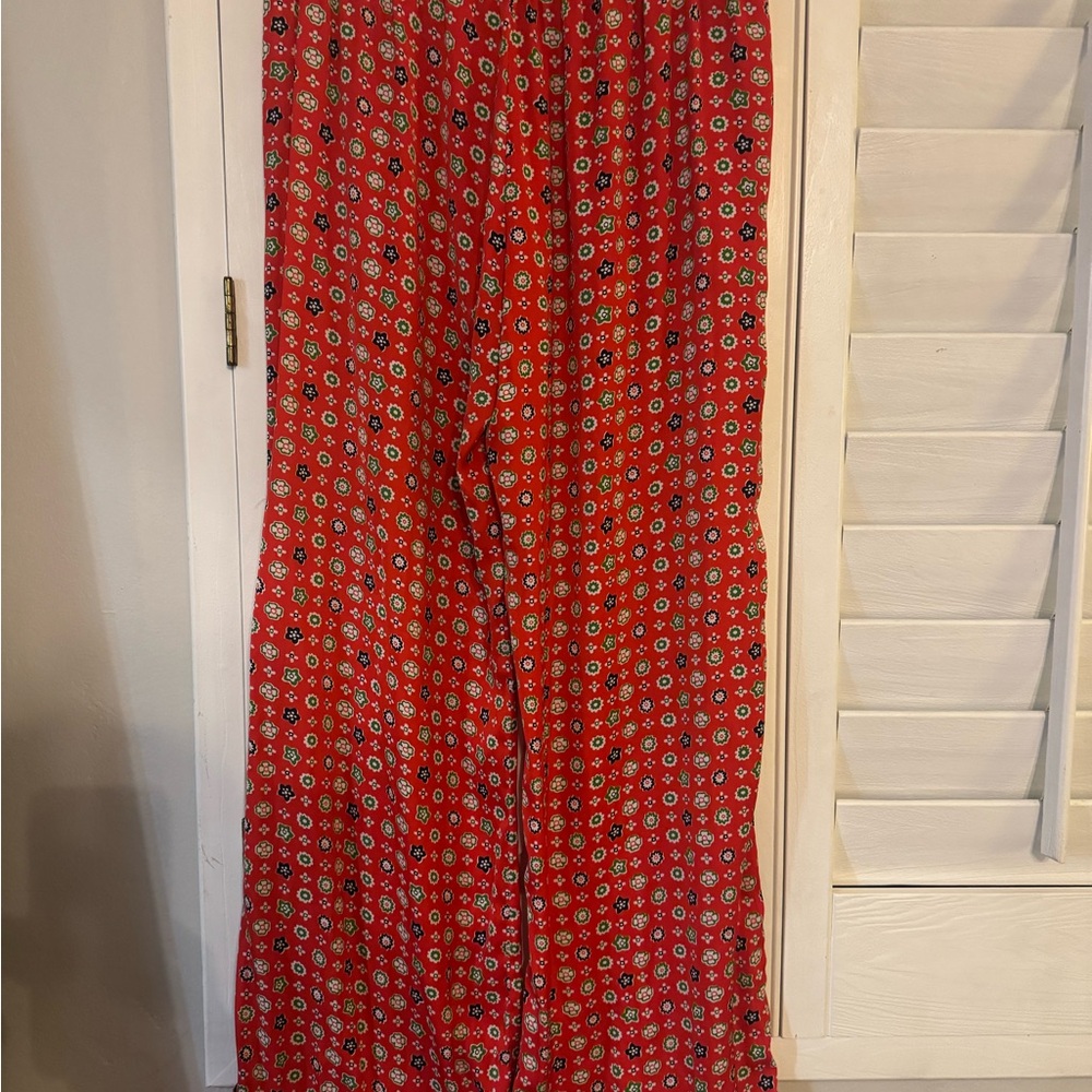 Aerie - Red Floral Wide-Leg Pants - Picture 7 of 7